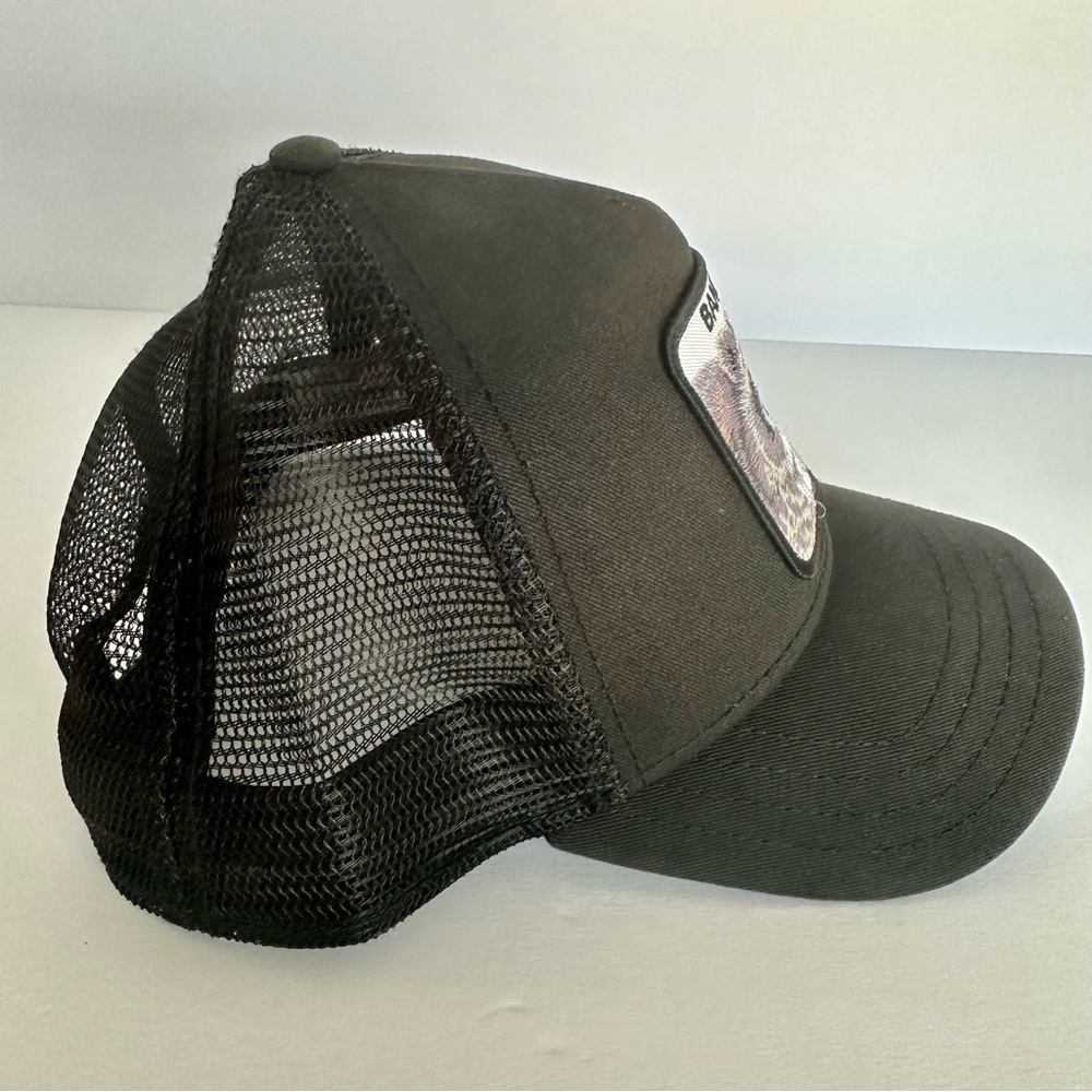 Goorin Bros Bandit Raccoon Patch Trucker Hat Black Animal Farm Cap snapback OS - Picture 8 of 14